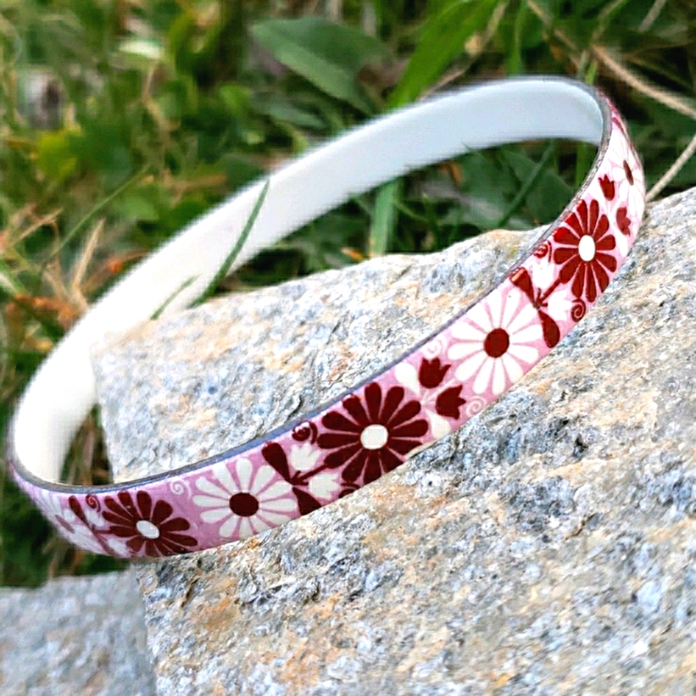 Vtg Ornate Swedish Enamel Floral Folkart Bracelet